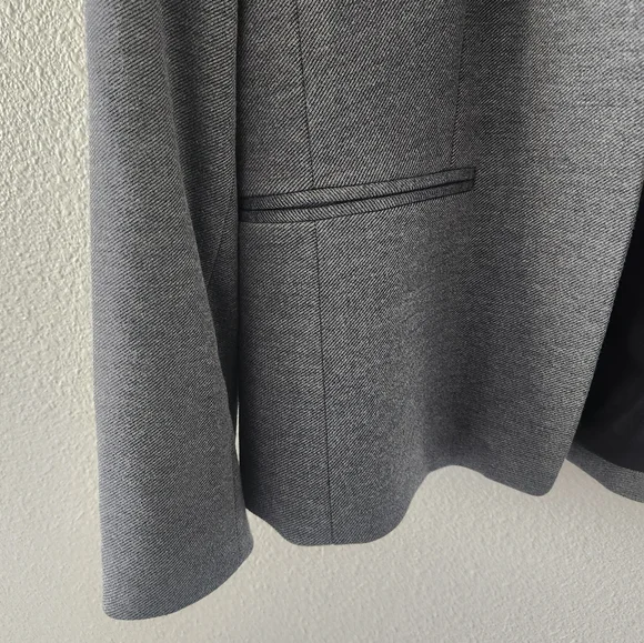 J. Crew Going Out Blazer Size 18 in Heather Dove Grey Stretch Open Collarless - Picture 3 of 9